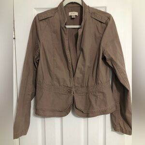 Loft‎ tan brown light weight jacket 100% cotton women size medium outdoor spring